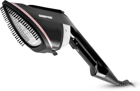 GEEPAS Handheld Clothes Steamer | 2-in-1 Travel Garment Steamer Steam Iron | 30g/min Powerful Stream Ceramic Soleplate 170ml Water Tank | Wrinkle Remover 30s Fast Heat-up | 2 Year Warranty 1950W Black