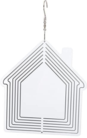Moulin à Vent en Métal par Sublimation DIY, Moulin à Vent Réfléchissant en Aluminium 3D, Carillons Suspendus Captivants avec Crochet Pivotant, Décoration de Jardin Résistante aux