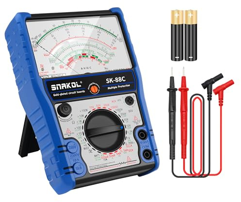 SNAKOL Zeiger Multimeter SK-88C Professionelle Analog Multitester,Multifunktions-Messung AC/DC 2500V Volt-Ammeter,Aus Piep Batterie Check mit Mantel Orange