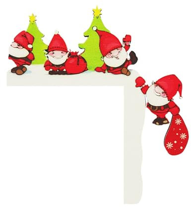 Türrahmen Weihnachtsdeko mit Klebeband Weihnachten Elch Weihnachtsmann Creative Türecke Dekoration aus Holz Geschenke Türdeko für Wände Türen und Fenster Weihnachtsecktürrahmen Deko (2)