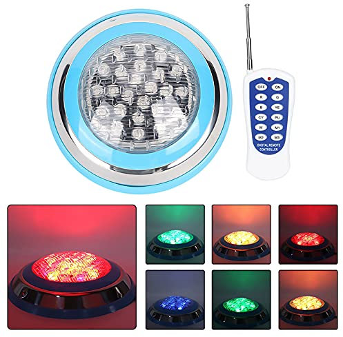 YWBL-WH 24W AC 12V 24 LED Unterwasser -Lichtbedienungsregelung Schwimmbadbeleuchtung, Hochwertiger PC+ABS, 1,6 M Netzkabel, RGB -Farbwechsel, IP68