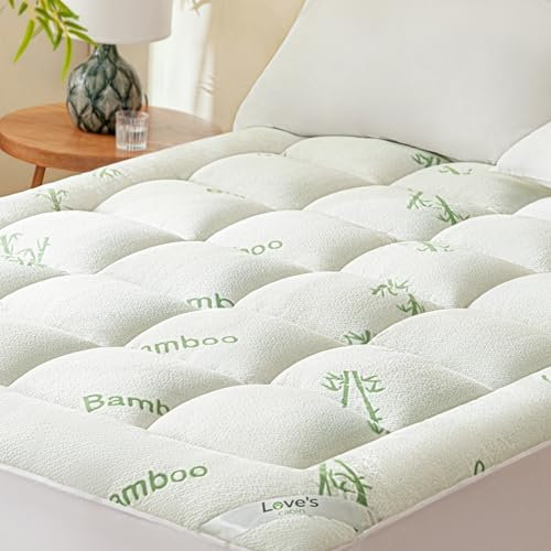 Love's cabin King Size Mattress Topper, Rayon Derived from Bamboo, Green