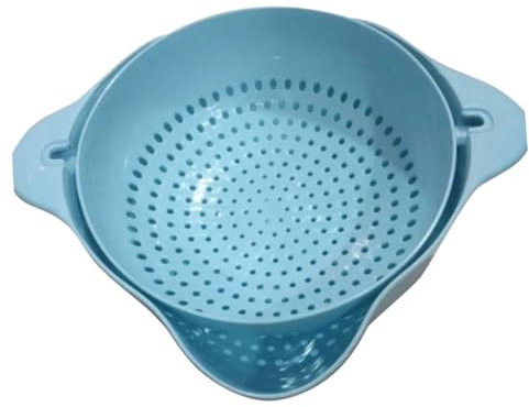 PRETYZOOM Multifunktions Abtropfkorb Kunststoff Doppelschichtiges Waschsieb Mit Griffen Obst Und Gemüse Waschen Ausgehöhltes Design Für Einfache Wasserfiltration