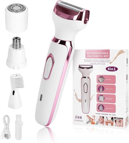 Epilators Hair Removal for Women, 2025 Upgraded 4 in 1 Women Face Epilator, Facial, Eyebrow and Nose Hair Trimmer for All Skin Types, Removable and Washable Heads