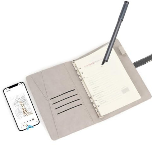 Digital Smart Pen und Notebook -Set mit Echtzeit -Synchronisation Konvertieren Sie Sie auf Text Bluetooth SmartPen für Notiz Note Electronic Notepad Android Tablet (Black)