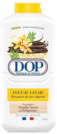 DOP Gel Douche Vanille Douce Polynésie Parfum Gourmand Enveloppant | Gousses vanille récoltées îles ensoleillées, Bain de nostalgie et douceur, Moment plaisir intense