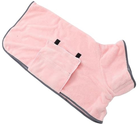WEKAMOS Bañador Absorbente para Mascotas Toalla Rápido Secado para Perros y Gatos para Baños Natación y Paseos Lluviosos Color Rosa Mediano