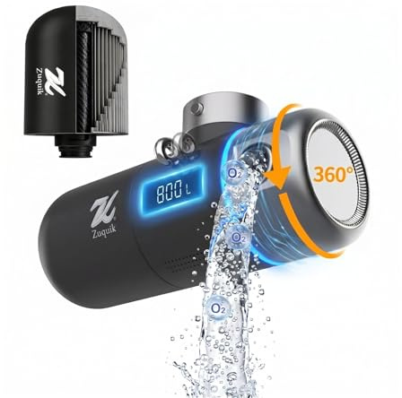 Zuquik Water Filter Tap,Faucet Water Filter for UK Taps, 360° Swivel, Retains Beneficial Minerals,Reduces 99.99% of Contaminants,Chlorine & Lead,Tap Water Purifier,with Digital Display,Black | With LCD display, strontium mineralisation and micro bubbles, reduces chlorine and limescale, 360° swivel, 17 adaptors