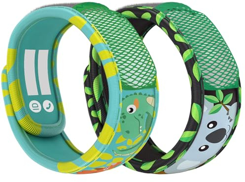 PARA'KITO Bonus Pack - 2 Kids Wristbands & 2 Refills Koala & Green Dinosaur