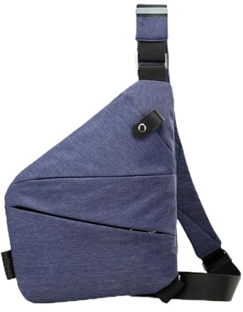 Stöldsäker axelväska – unisex crossbody personlig väska för män och kvinnor, perfekt för resor och daglig användning, BLÅ, Right