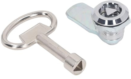 Cocoarm Ensemble de Serrures à Came à clé, Cylindre Triangulaire en Métal plaqué Cr, Serrure à Came d'armoire en Alliage de Zinc avec clé, Longue Durée pour Porte, Tiroir, Camping-car, Remorque