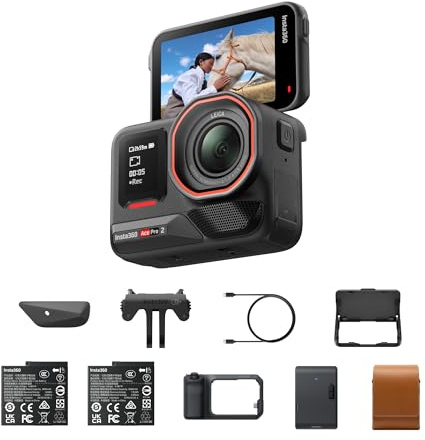 Insta360 Ace Pro 2 Flash Print Bundle - 8K Waterproof Action Camera Co-Engineered with Leica, 1/1.3 Sensor, Dual AI Chip, Leading Low Light, Xplorer Grip Pro Kit for Street Photography