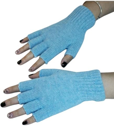 XYNM Winterhandschuhe Fingerlose – Weiche Rippstrickhandschuhe Für Outdoor, Radfahren Und Alltag Bequeme Handwärmer In Blau Damen-blau
