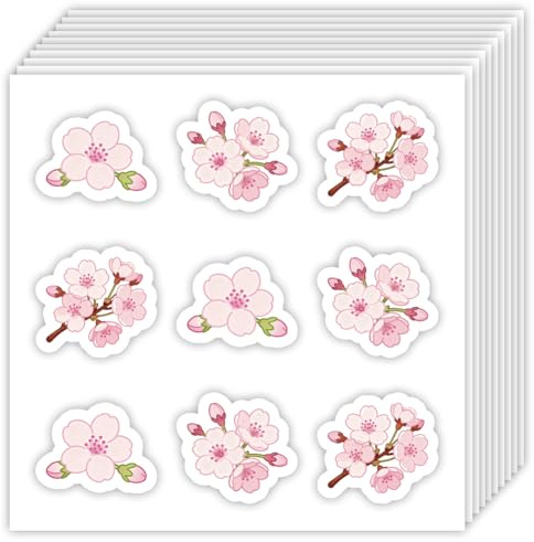 OLYCRAFT 180pz Adesivi A Forma di Ciliegia 24x18mm Etichette Autoadesive per Scrapbooking, Adesivi Floreali Primaverili Adesivo Decorativi In Carta per Calendari Diari e Planner Fai Da Te(20 foglio)
