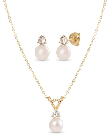 Schmuck Damen Hochzeit mit Zirkonia-Kristallen & Perlen – premium 925 Silber – hochwertiger Brautschmuck – Schmuckset Braut – Perlenohrstecker