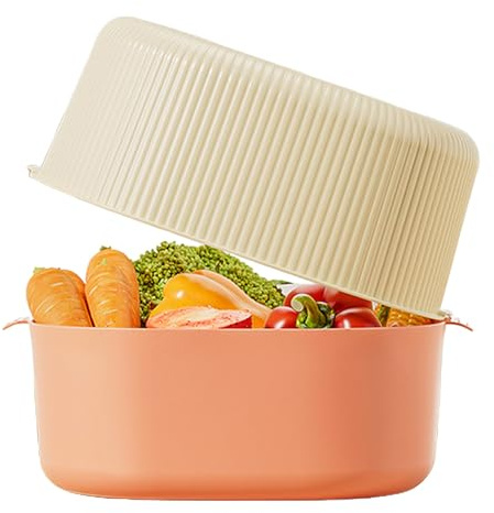 Kitchen Strainer - PP 25.4 cm Rice Washing Bowl Fruit Drainer Basket | Cleaning, Food Prep, Storage, Countertop , Dishwasher Safe, Portable, for Home, Cook