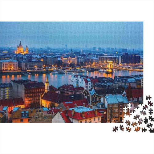 City Nightscape 1000 Piece Jigsaw Puzzle Paper for Adults Panoramic Night Lights Puzzle Game for Family Focus Relaxation Home Decor 38x26cm/1000pcs
