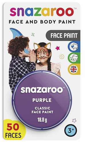 Snazaroo - Pittura Per Viso e Corpo, Trucchi da Viso per Travestimenti, per Bambini e Adulti, BLISTER 18ML, Colore Viola