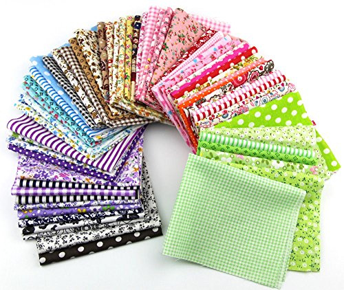 RayLineDo 15pcs 20 * 25cm Fabric Patchwork Craft Cotton Material Mixed Squares Bundle THIN Fabric