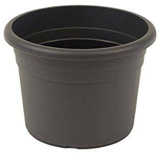 greemotion Pflanzkübel Fiona, UV-Beständiger Blumentopf aus Kunststoff, Pflanzgefäß mit Bodenlöchern, Volumen ca. 61 l, ca. Ø 60 x H 42,5 cm, Anthrazit