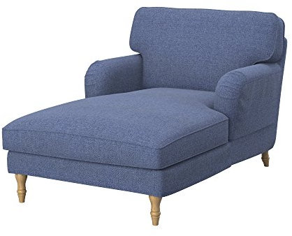 Soferia Überzug Kompatibel Mit STOCKSUND Recamiere Bezug Schonbezug Chaiselongue-Bezug Husse Einfache Reinigung Allergiefrei Naturel Blau
