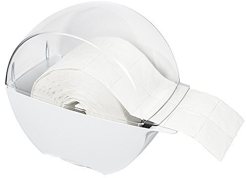 Design Clean Pad Box aus Kunststoff – Clean Pad Spender mit praktischer Spenderöffnung zur einhändigen Clean Pad Entnahme – geeignet für 10 cm breite Clean Pads (weiß/transparent)