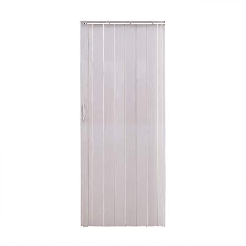 Pandamoto PVC Concertina Accordion Folding Door Magnetic Catch Amelia White Gloss 12mm Thick 86x203cm