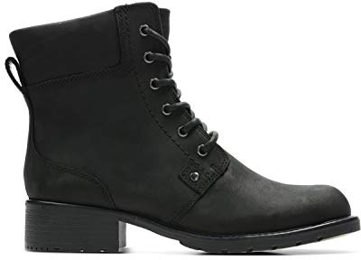 Clarks Botines Orinoco Spice para mujer, Cuero negro, 38.5 EU