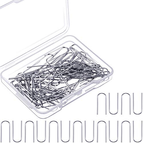 Hotop 100 Pcs High Temperature Nichrome Wire Jump Rings, 21 Gauge with Plastic Storage Box, U Hanger Hooks for Hobbyists DIY Pendant, Ceramic Ornaments, Fusing in Glass | High Temp Ceramic Ornament Hooks 21 Gauge Storage Box Glass Fusing Wire, Kiln Safe, Jewelry Making Plastic Organizer DIY