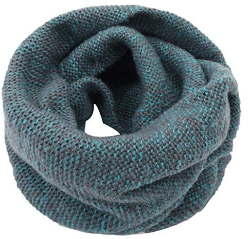 Lazzboy Unisex Outdoor Halswärmer Fleece Strickschals Warmer Schal Zubehör Cary Basic Tuch Damen Schlauchschal Rundschal Halstücher Uni Unifarben Loopschal Einfarbig(Blau)