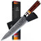 Afilado Cuchillo de Damasco 20cm, FANTECK Japonés Cuchillo de Cocinero VG10 67 Capas de Acero, Cuchillo de Cocina Cuchillo Verduras Gyuto Cuchillo de Chef Damasco - Mango de Madera Pakkawood