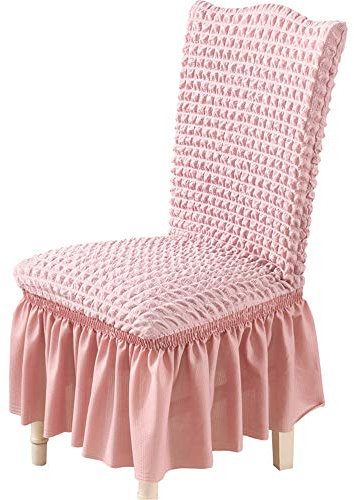 Elastische Moderne Beschützer Stuhlhussen, DOTBUY Stuhl Husse 1/4/6/10er Set Stretch Stuhlbezüge Protector Cover für Haus Esszimmer Moderne Hochzeit Dekor (Rosa,6 Stück)