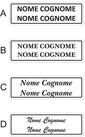 Targa Posta Alluminio con Biadesivo | Personalizzabile 1‑4 Righe | Resistente Esterno & Interno | Targa Cassetta Postale (Alluminio Colore Bianco, Misura 70x20mm)