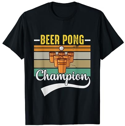 Beerpong King Beer Pong Party Shirt Beer Pong Champion Maglietta