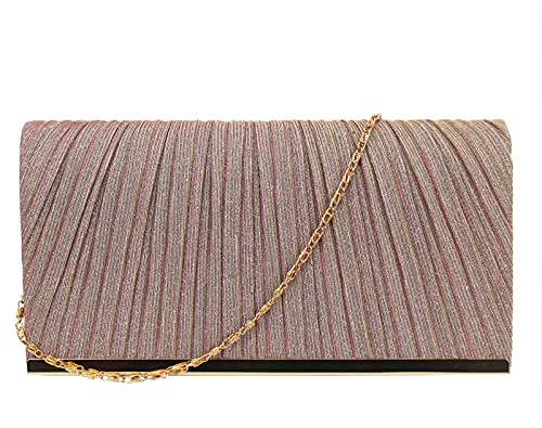 MEGAUK Damen Glitzer Clutch Unterarmtasche mit Abnehmbare Kette für Hochzeit Wedding Ball Bankett Prom Party