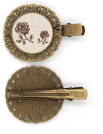 Antike Rose Braun Blumenpflanze Haarnadel Haarschmuck Brosche Haarklammer Barrette