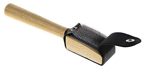 Yushu Reinigungsbürste für Tanzschuhe, Draht, Holz und Edelstahl, Wildlederborsten, für lateinamerikanische Tanzschuhe, Holzfarbe, 17 cm x 3 cm