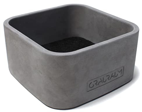 GRAURAUM Deko-Schale aus Beton - handgefertigt | Betonschale mit Filzeinlage | trendiges Wohnaccessoire | Blumentopf | Pflanzentopf (Quadratisch)