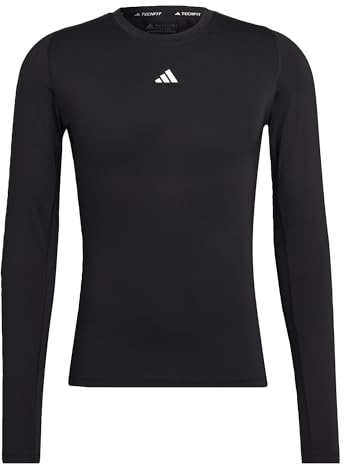 adidas Herren Techfit Training Long Sleeve Tee, Black, M