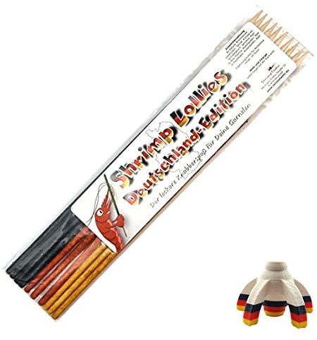 Shrimp-Lollies Deutschland Mix + Halter 2 (10 Stück) / Garnelen Lollies Futter Blütenpollen Sticks Futterstangen
