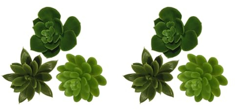 Garneck 6 Stück künstliche Pflanze künstlicher Kaktus Hochzeit Dekoration Fake Zweig Faux Sukkulenten Seide Sukkulenten Zweig Dekoration Sukkulenten Ornament Sukkulenten Stecklinge Mini Dekorieren