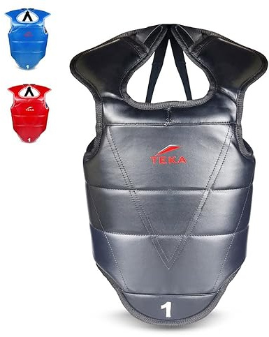 Victorbudo USA Boxing Body Protector Reversible, Kickboxing MMA Muay Thai Chest Guard, Sparring Training Heavy Punching, Adjustable Shield, Martial Arts Upper Belly Protection Pad (Large - Black)