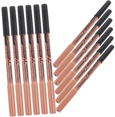 POPETPOP 12stücke Teiliges Augenbrauen Concealer-stift Doppelseitig Tragbar Langanhaltend Wasserfest Kleines Make-up Frauen Präzise Augenbrauen Kaschierpinsel Braun Und Nude Farben