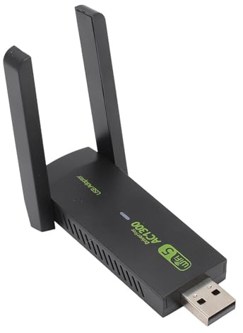 Adaptador WiFi USB, Antenas Duales de Alta Ganancia de 5 DBi 802.11ac/AX/a/b/g/n para Windows 7 8 10 11, Adaptador WiFi USB de Doble Banda de 1300 Mbps 2,4 GHz 5 GHz