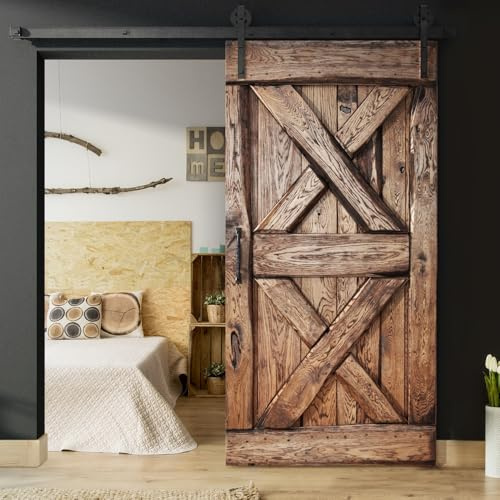 SEART Massive Schiebetüren aus Eiche, massiv im Landhausstil Old (80x210, Öl Braun)