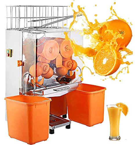 Máquinas comerciales del exprimidor de naranja, peladora automática de la máquina de bebidas de jugo 20 piezas/min, exprimidor de naranja eléctrico para exprimir jugo de limones de naranja, tienda