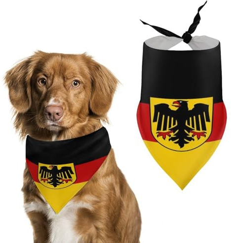 Hundehalstuch, Motiv: Flagge Deutschlands, verstellbares Halstuch für kleine bis große Haustiere, stilvolles und bequemes Zubehör für Hunde und Katzen