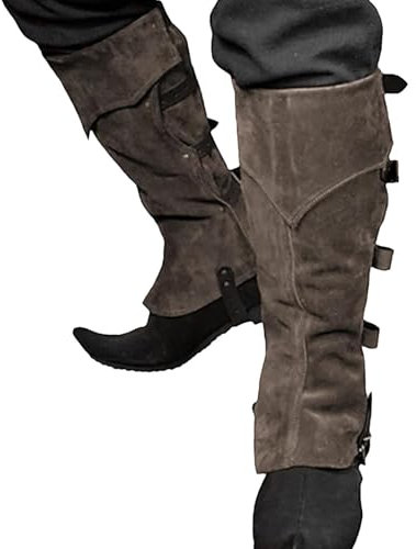 Piratenstiefel | Steampunk-Stiefel aus Kunstleder, Zubehör für Piratenkostüm, Piratenlederbezug, schwarzes Accessoire für mittelalterliche Renaissance-Schuhe, Uni