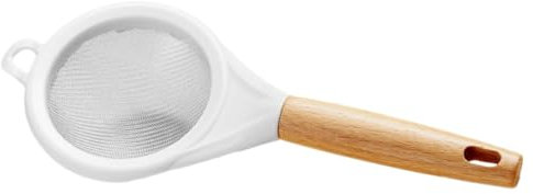 Ciieeo Tamiz De Harina Para Hornear Con Mango De Madera Malla Fina De Acero Inoxidable Colador De Cocina Versátil Para Filtrar Té y Café Práctico y Fácil De Colgar