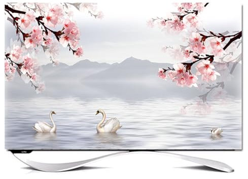 LCD LED Protective Cover TV Dust Cover Indoor Dustproof TV Cover Display Protective Case Dustproof TV Screen Protector TV Accessories(Size:65IN(W152xH92CM),Color:A)
